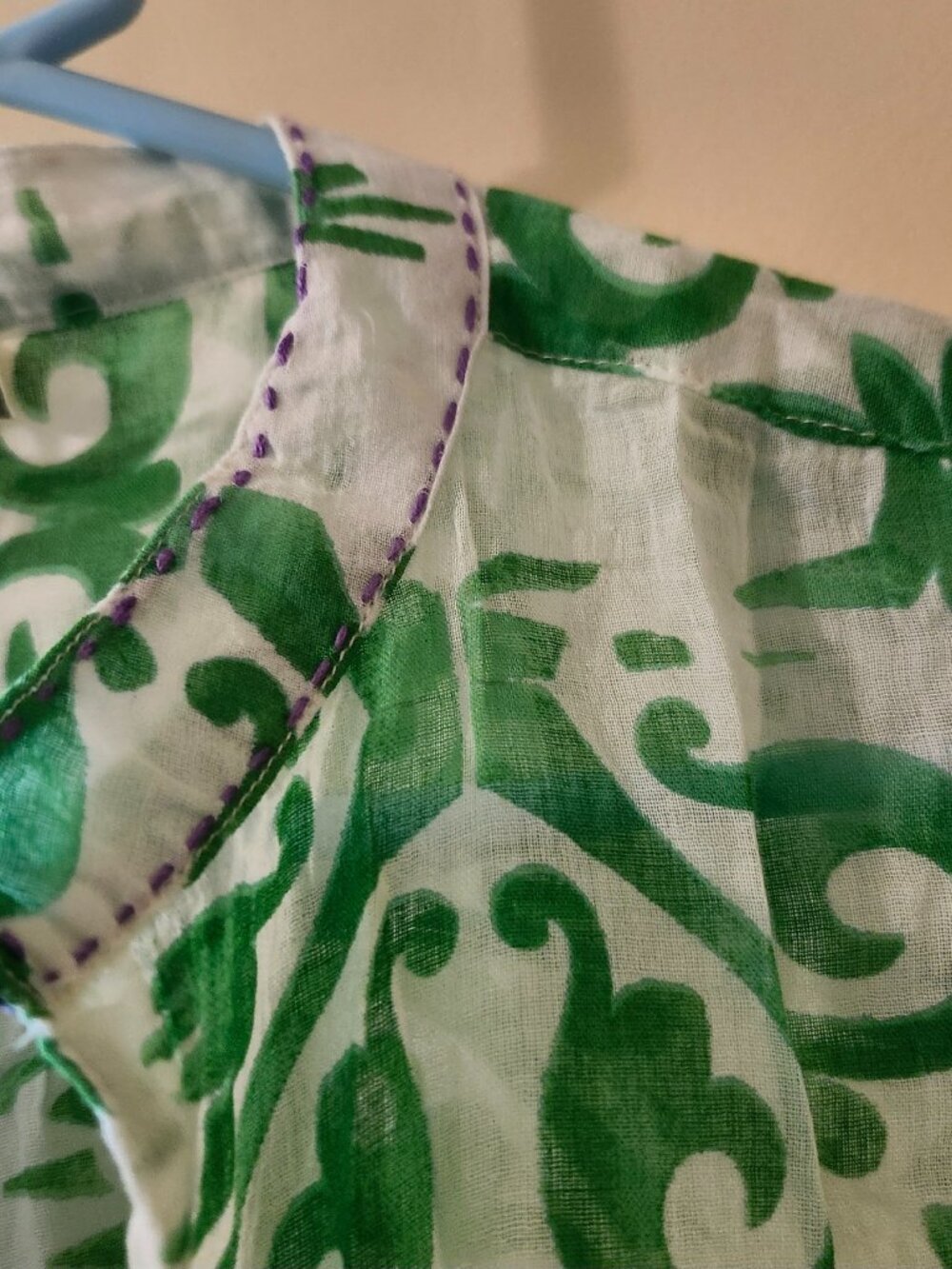 Dolma 100% cotton tunic white/green NWT size xlg - Picture 3 of 6
